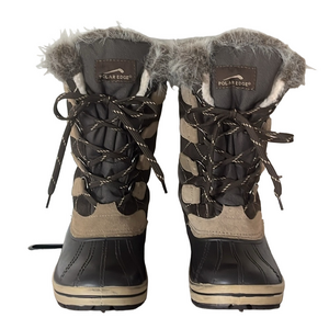 Polar Edge Women’s Suede Leather Faux Fur Lined Boots Thinsulate Brown Size 9